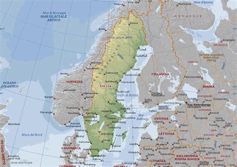 Svezia Carta Geografica Mappa Svedese