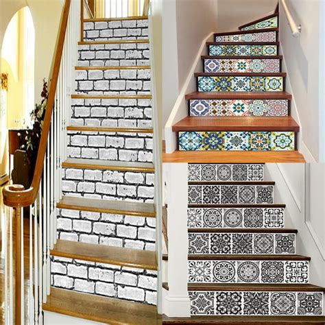 6set 18x100cm Self Adhesive Stair Riser Staircase Stickers Transfers