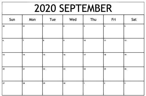 September 2020 Calendar Pdf September Calendar December Calendar