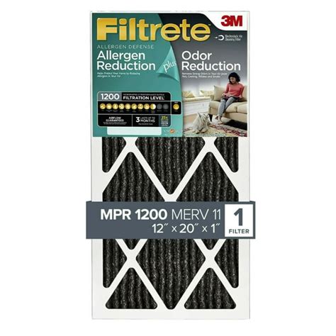 Filtrete 12x20x1 Allergen Plus Odor Reduction Hvac Furnace Air Filter