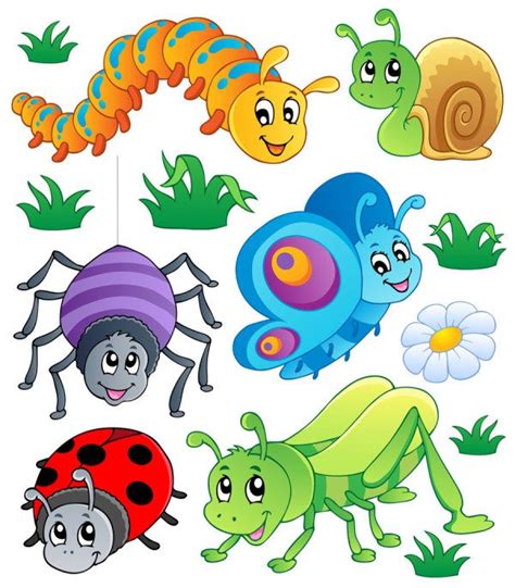 Funny Cartoon Insects Vector Set 02 Imagenes De Insectos Insectos
