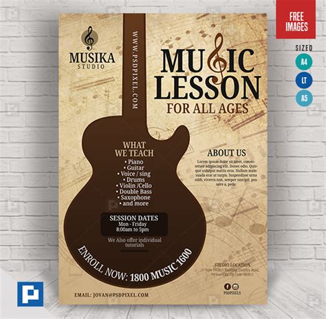 Music Class Flyer Psdpixel