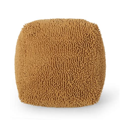 Modern Microfiber Chenille Cube Pouf Nh701413 Noble House Furniture