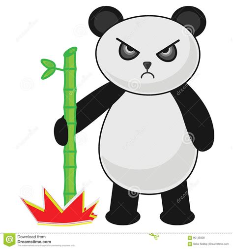 Angry Panda Bear Vector Illustration Stock Vector Illustration Of