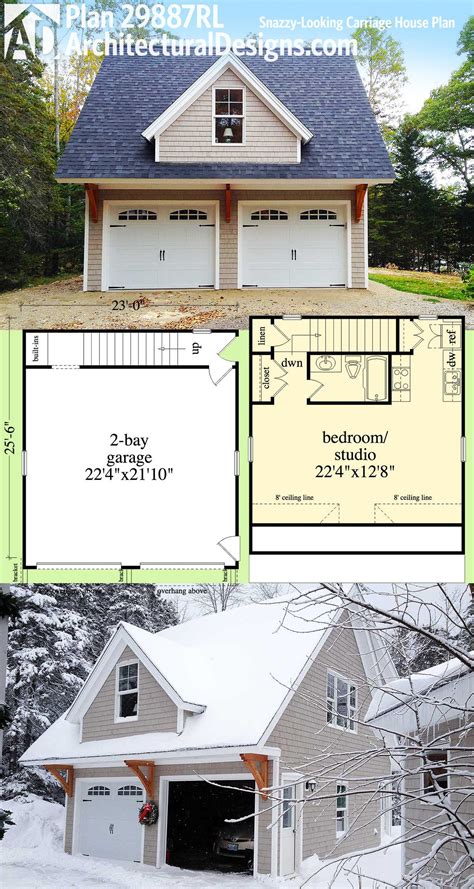 Plan 29887rl Snazzy Looking 610 Sq Ft 2 Car Garage With 507 Sq Ft