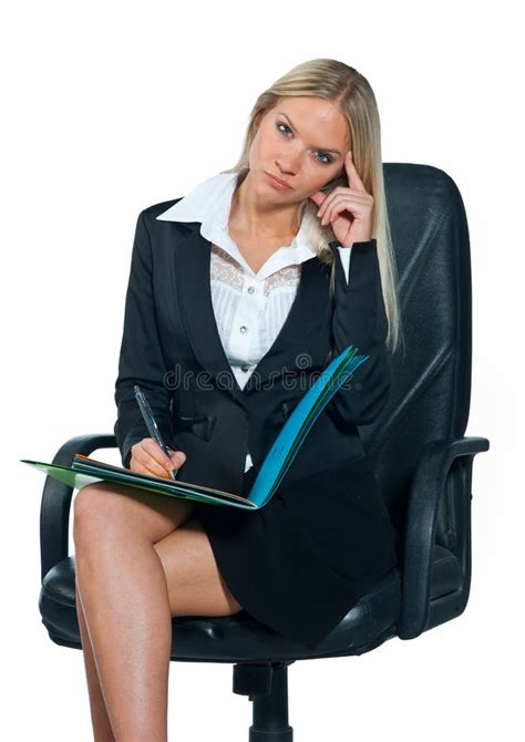 Business Woman Sitting In Office Chair Royalty Free Stock Photos