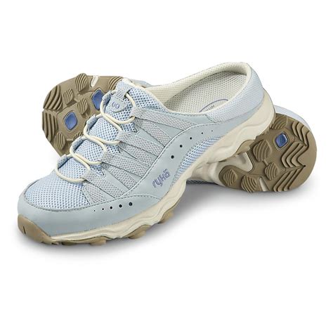 Womens Ryka® Bungee Mules Light Blue White 163507 Casual Shoes