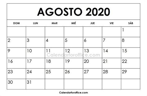 Calendario Agosto Calendario 2020 Para Imprimir Words Word Search Vrogue