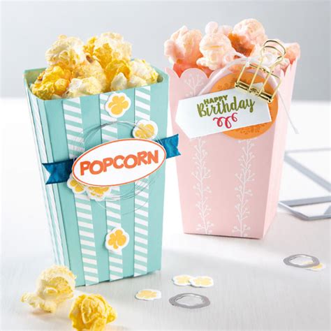 New Stampin Up Video Popcorn Box Thinlits Dies