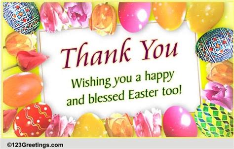 Send An Easter Thank You Free Thank You Ecards Greeting Cards 123