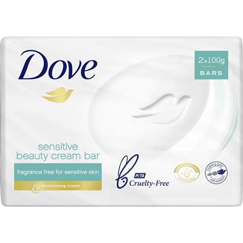 Dove Sensitive Beauty Bar Soap Hypo Allergenic 2x100g Woolworths