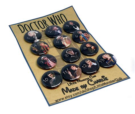 Doctor Who Pin Badge Collection Dr Who Buttons All The Etsy Uk