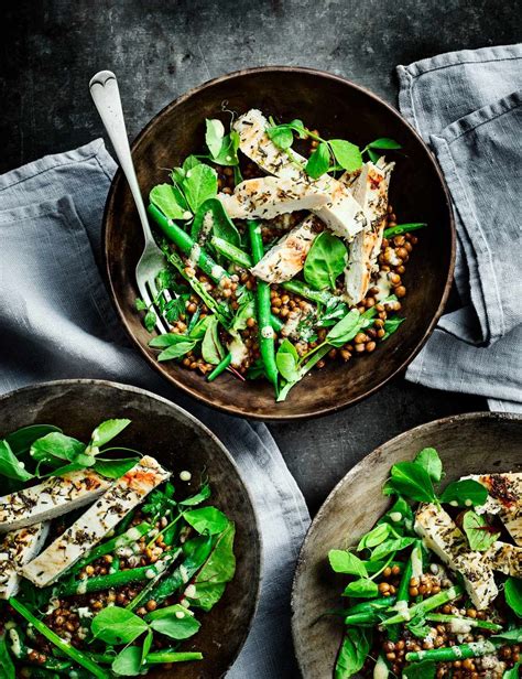 Your daily values may be higher or lower depending on your calorie. Griddled chicken with mustardy lentil salad | Recipe | Low ...