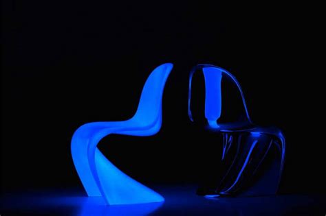2 Limited Edition Panton Chairs In Chrome And Glow Lookboxliving