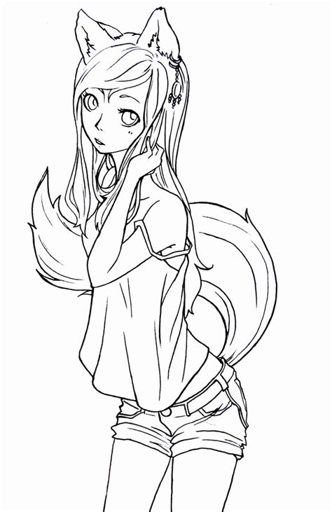Best Photo Of Anime Fox Coloring Page Anime Chibi Cat Coloring Home