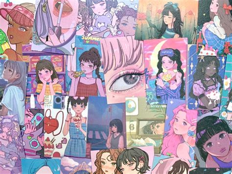 Random Anime Girl Sticker Pack Aesthetic Cute Washi Paper Etsy