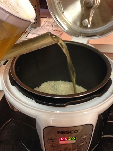 When the rice is cooked, the rice cooker will automatically turn down the heat, so there is not problem of burning the rice. Tracy Cooks in Austin: MORE with the NEW NESCO PRESSURE ...