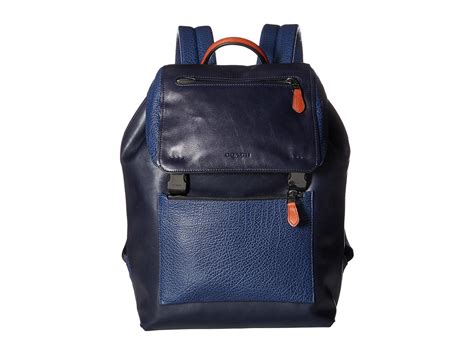 Coach Leather Manhattan Backpack In Blue For Men Lyst