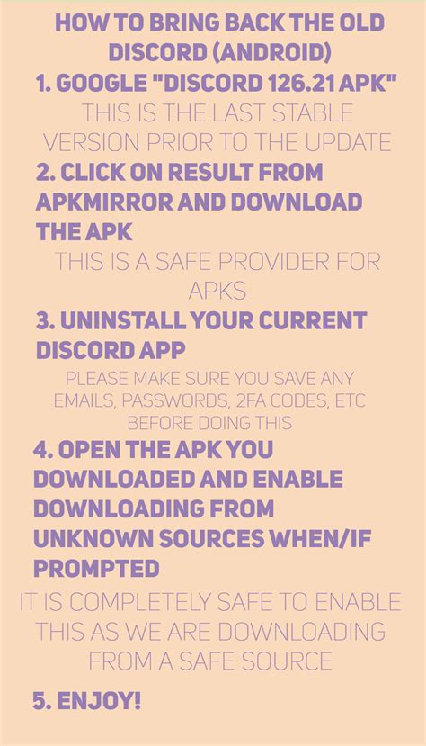 Guide On How To Bring Back The Old Discord On Android Rdiscordapp
