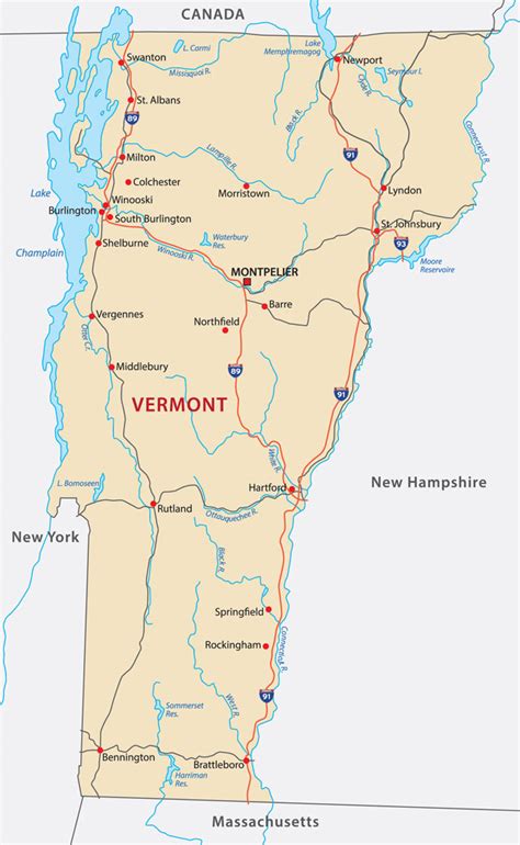 Map Of Canada Vermont Border Maps Of The World