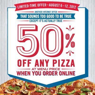 3 other whole foods market coupons and deals also available for july. Domino's Pizza Canada: 50% Off Any Pizza When You Order ...