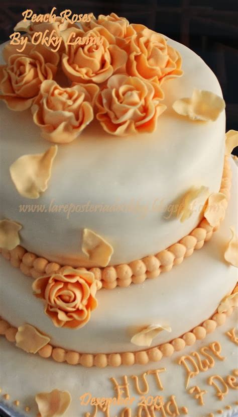 La Reposteria De Okky Peach Roses Cake