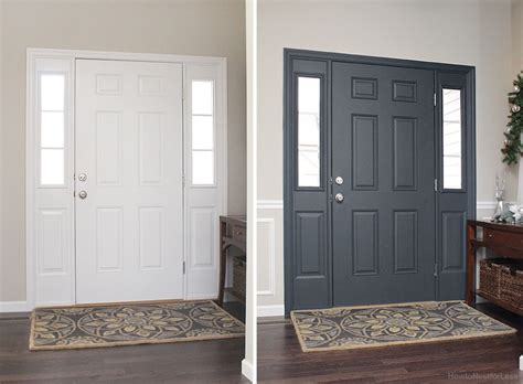 Door from hall site is painted in the same color even on the egde where hinges are on the door, then it make sens, when the door are open you see same color showing on frame and the door. Painted Interior Front Door + GIVEAWAY - How to Nest for Less™