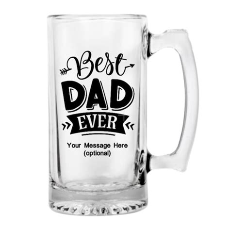 Father S Day Beer Mug Best Dad Ever Beer Mug Personalized Etsy