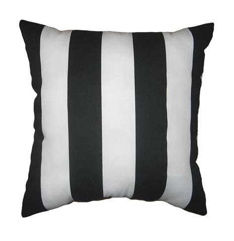 Outdoor Black And White Stripe Pillow 2 Black Stripe Etsy Striped
