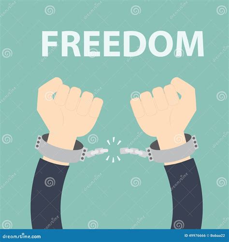 Freedom Concept Male Hands Breaking Steel Stock Illustration