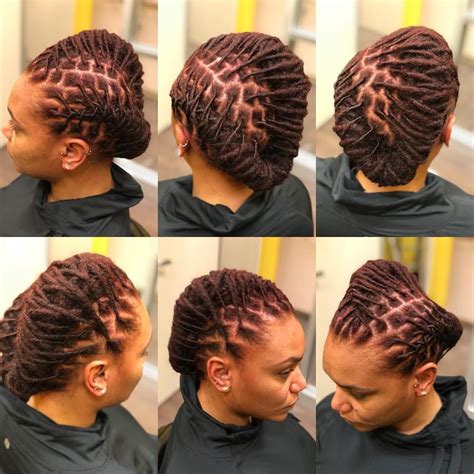 Short hair styles are easy, breezy and completely individual! Loc Art.....Beautiful from every angle💜💜💜 #locsbyroxie ...