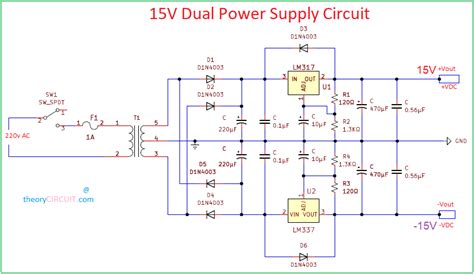 15v Dual Power Supply Circuit