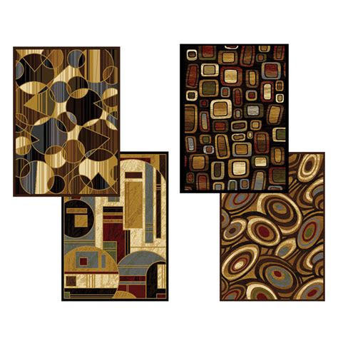 Abstract shapes are human made. Modern Abstract Geometric Shapes 6x8 Black Area Rug ...