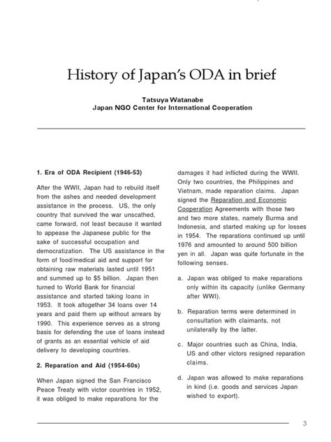 A Brief History Of Japans Official Development Assistance From