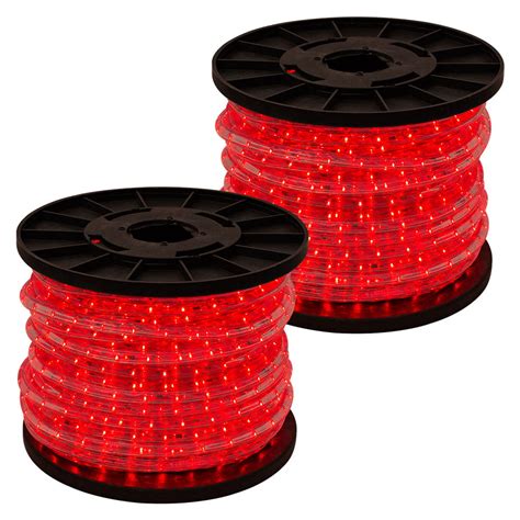 300 Red 2 Wire Led Rope Light Flexible Home Outdoor Christmas Lighting