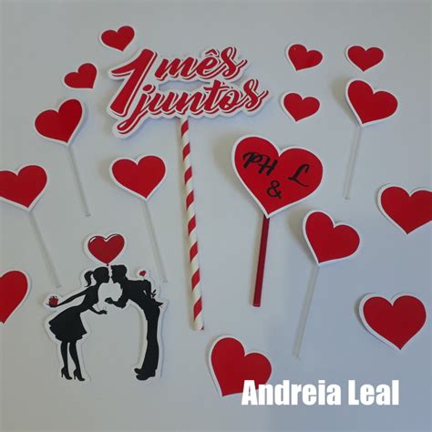 Topo De Bolo 1 Ano Juntos Ii No Elo7 Andreia Leal Personalizados