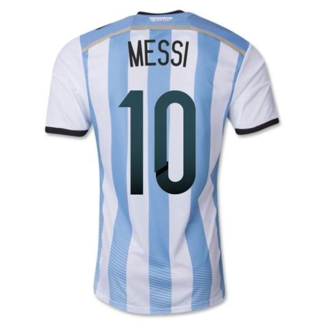 Argentina 2014 Messi Authentic Home Soccer Jersey Messi Coupe Du