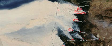 Devastating Wildfires In Oregon Captured By Nasas Aqua Satellite