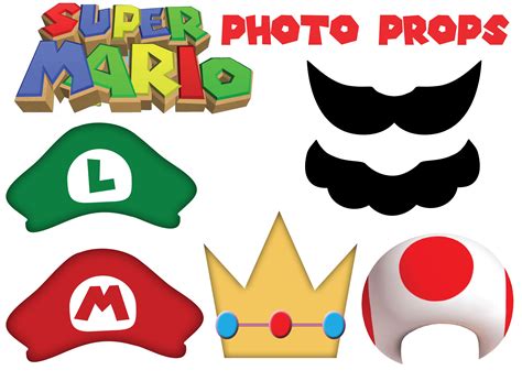 Freebie Super Mario Photo Props Super Mario Bros Birthday Party