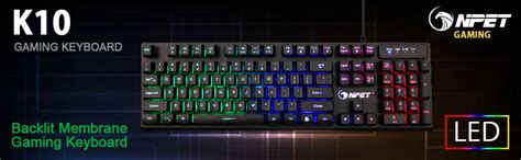 Npet K10 Wired Backlit Floating Gaming Keyboard Mechanical Feeling