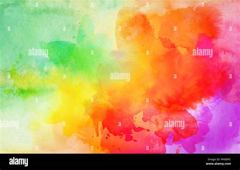 Abstract Bright Rainbow Watercolor Background Stock Photo Alamy