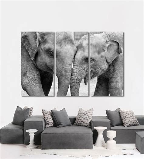 Elephants Wall Art Elephants Canvas Print Elephant Modern Etsy