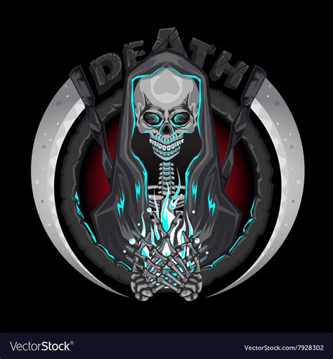 Death Skeleton Grim Reaper Characters With Scythe Vector Image