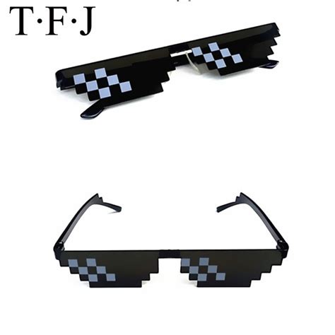 Thug Life Glasses 8 Bit Mlg Pixelated Sunglasses Men Women Brand Thug Life Party Eyeglasses