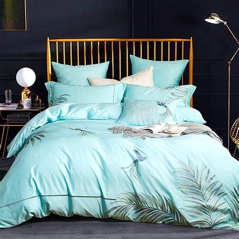 See more ideas about full size bed sets, bed, bedding sets. Tiffany Blue and Green Botanical and Butterfly Print ...