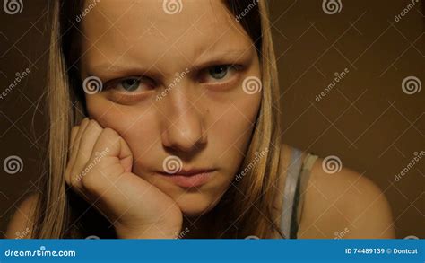 sad teen girl thinking of something 4k uhd stock video video of frustration depressed 74489139