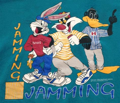 Vintage 90s Looney Tunes Hip Hop Harvard Jamming