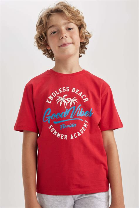 Red Boys And Teens Printed Short Sleeve T Shirt 2891375 Defacto