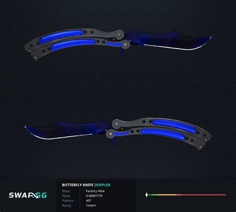 Store Huntsman Sapphire Butterfly Doppler P4 Gut Knife Ruby