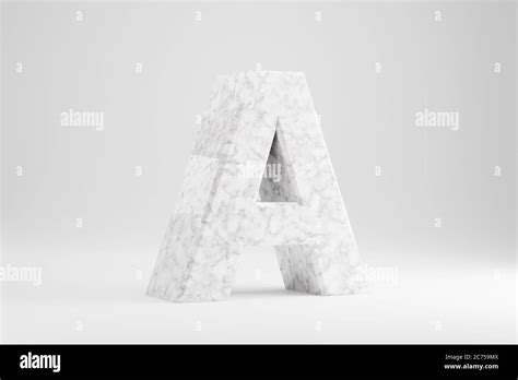Marble 3d Letter A Uppercase White Marble Letter Isolated On White